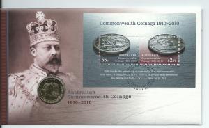 2010 PNC Commonwealth Coinage FDC Mini Sheet & $1