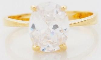 Brand New 10k Yellow Gold White Sapphire Wedding R...