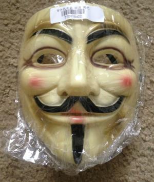 Brand New V for Vendetta Anonymous Yellow Costume Mask x1