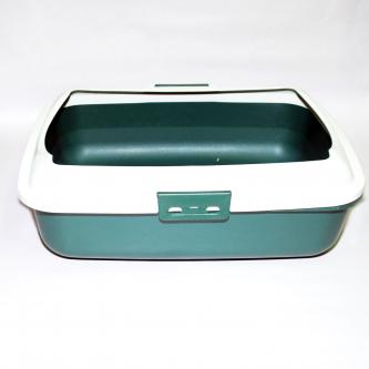 Cat Kitty Litter Tray With Rim Portable Toilet Box Green