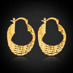 HIgh Quality 18k Gold Plated New Unique Fashion Design Hoop  Earrings