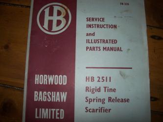 Service instruction for HB 2511 Rigid tine scarif