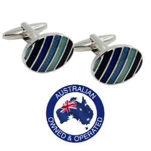 Cufflinks - Blue & Green Cuff links Wedding Gift Groomsmen Gift Hi