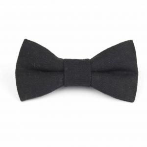 Mens Bow Tie Black Wool Bowtie Black Bow Tie Pre tied Tuxedo Bow Tie