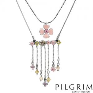 Pilgrim Skanderborg Denmark Necklace, Beautiful Flowers,Crystals, &