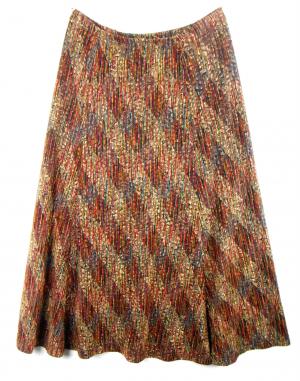 ANDIAMO midi skirt, russet tones, textured stretch