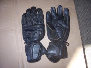 Mens Leather Mesh  Motorcycle Motorbike Gloves