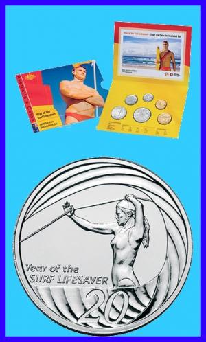 2007 UNC Coin Mint Set Year of the Surf Lifesaver