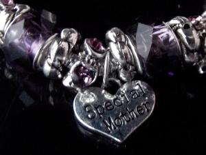 Mum Bracelet Purple Beaded Bracelet 22-23cm