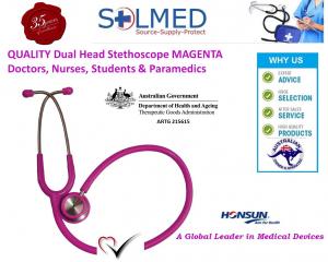 STETHOSCOPE DOCTORS DUAL HEAD PROFESSIONAL MAGENTA