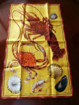 Vintage Retro Souvenir Australia lobster Crab Pure linen Tea Towel