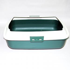 Cat Kitty Litter Tray With Rim Portable Toilet Box Green