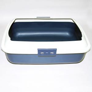 Cat Kitty Litter Tray With Rim Portable Toilet Box Blue