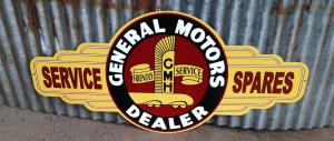 General Motors Dealer metal tin sign bar garage