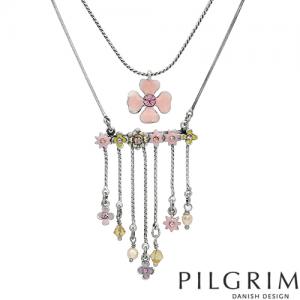 Pilgrim Skanderborg Denmark Necklace, Beautiful Flowers,Crystals, &