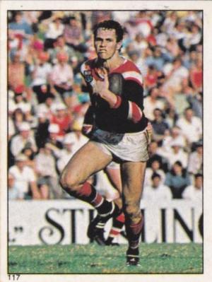 Scanlens 1984 Rugby League sticker #117 RON GIBBS - EASTS