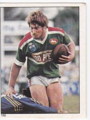 Scanlens 1984 Rugby League sticker #166 BILL HARDY - SOUTHS