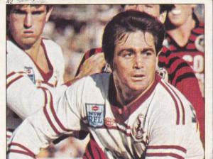Scanlens 1984 Rugby League sticker #42 ALAN THOMPSON - MANLY