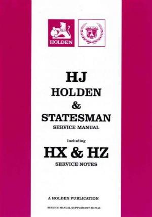 HJ HOLDEN and STATESMAN 1974 - 1980 FACTORY SERVICE MANUAL