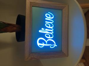 A5 Size Night Light, Stand Alone Picture Frame BELIEVE Light Box