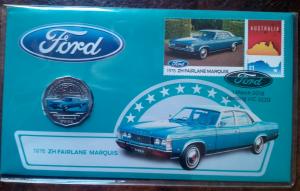 Ford classics Aust post stamp and coin cover PNC 1976 ZH  Fairlane mar