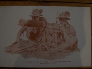 Members of the Lighthorse on a vickers machine gun