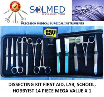 14 PIECE DISSECTING KIT FIRST AID, LAB, SCHOOL