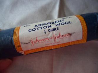 Vintage old Johnson & Johnson cotton wool