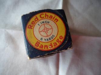 Vintage old Red Chain Bandage Medical Dressing