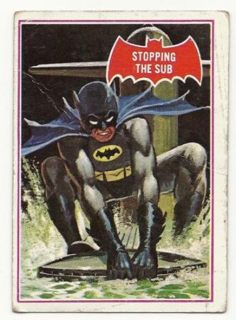 1966 BATMAN BUBBLE GUM CARD RED  39 A