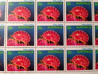 2c 1980's Coral Hopper Stamp Sheet