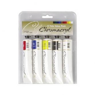 Chromacryl Student Acrylics Sets of 5 Primary Colours