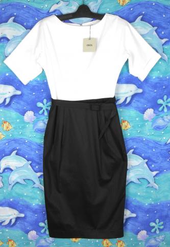 ASOS mid calf dress, **NWT, sz. 10-12 - black & white