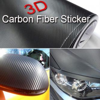 Carbon Fiber Vinyl Sheet Film 3D Car Sticker - Bla...