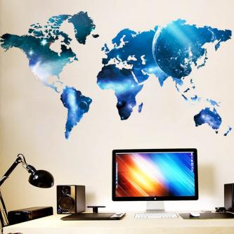 World Map Planet Wall Stickers Living Room