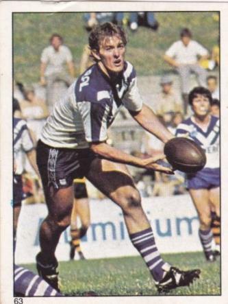 Scanlens 1984 Rugby League sticker #63 ROSS CONLON - CANTERBURY